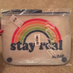 Aerie Rainbow Stay Real Tote/Pouch/Clutch/Bag